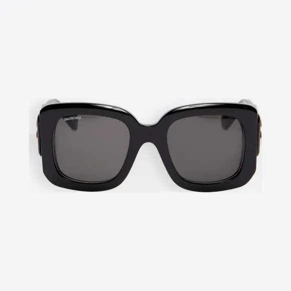 巴黎世家/Balenciaga 黑色 Paris D形镜框太阳眼镜 46665031lh