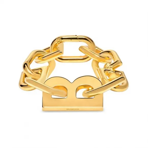 巴黎世家/Balenciaga Women's B Chain Xxl Bracelet in Gold 599216TZ99G0027