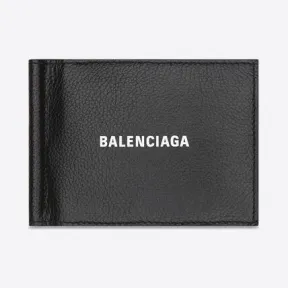 巴黎世家/Balenciaga 男士现金折叠卡包，配黑色/白色票据夹 6258191IZI31090