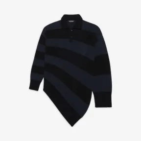 巴黎世家/Balenciaga 黑色/荧光黄色男士变形橄榄球 Polo 衫 657397T31971072