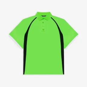 巴黎世家/Balenciaga 男士荧光绿/白色分层运动 Polo 衫 661507TKVA53007