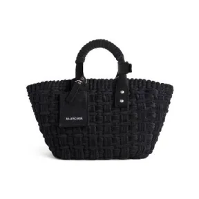 巴黎世家/Balenciaga Bistro海绵面料加小号肩带提篮包 为 所有 在 黑 671342-2AAF0-1090
