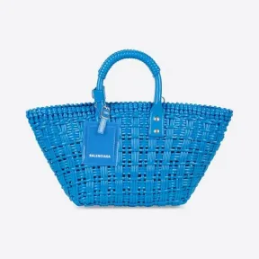 巴黎世家/Balenciaga 女士 Bistro Xs 篮子带蓝色肩带 6713422IE3Y4917
