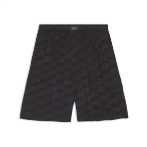 巴黎世家/Balenciaga Men's Bb Monogram Pyjama Shorts in Black 672410TMO681000