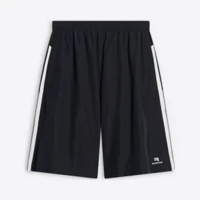 巴黎世家/Balenciaga 男士黑色运动 B 运动服短裤 675489TKO481000
