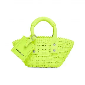 巴黎世家/Balenciaga Women's Bistro Xxs Basket With Strap in Yellow 67802824V2Y7206