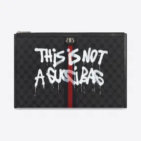 巴黎世家/Balenciaga 男士 HACKER涂鸦帆布提花笔记本电脑袋 6803812104T1169