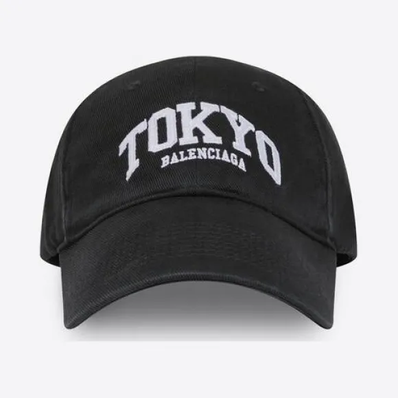 巴黎世家/Balenciaga 男士城市东京黑色帽子 680742410B20107