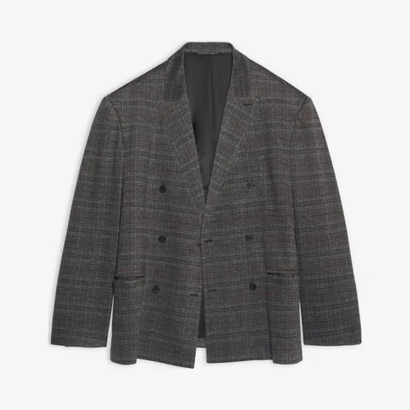 巴黎世家/Balenciaga 男士银色工程西装外套 680943TLV051140