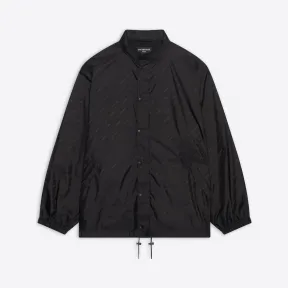 巴黎世家/Balenciaga 女式黑色全幅徽标防雨夹克 681452TKO400100