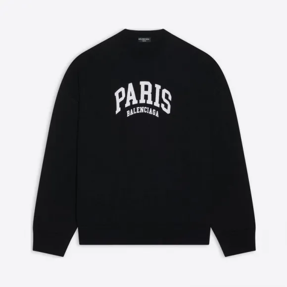 巴黎世家/Balenciaga 男士 Cities Paris 毛衣 黑色 682005T16241000