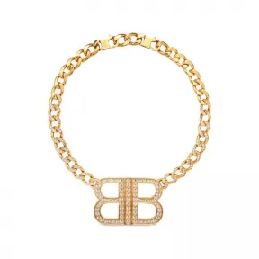巴黎世家/Balenciaga Women's Bb 2.0 Necklace in Gold 695017TZ05G1376