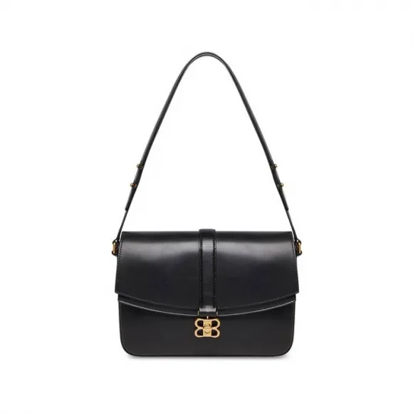 巴黎世家/Balenciaga Women's Lady Medium Flap Bag in Black 6955442108W1000