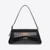 巴黎世家/Balenciaga 女士 XX鳄鱼纹压花小号翻盖包 6956452108X1000