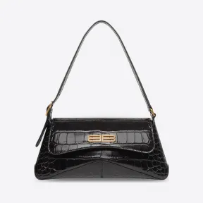 巴黎世家/Balenciaga 女士 XX鳄鱼纹压花小号翻盖包 6956452108X1000