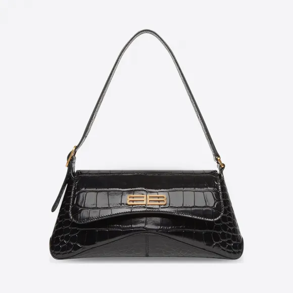 巴黎世家/Balenciaga 女士 XX鳄鱼纹压花小号翻盖包 6956452108X1000