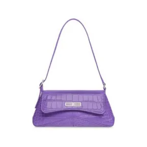 巴黎世家/Balenciaga Women's Xx Small Flap Bag Crocodile Embossed in Purple 6956452108Y5208