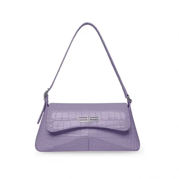 巴黎世家/Balenciaga XX鳄鱼纹压花小号翻盖包 6956452108Y5317