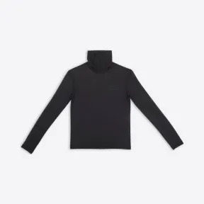 巴黎世家/Balenciaga 女式 3b 运动 Icon 缩水长袖黑色高领衫 697997TMVA80106
