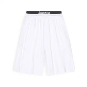 巴黎世家/Balenciaga Men's Swim Shorts in White 6983174C0B49000