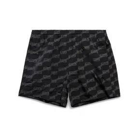 巴黎世家/Balenciaga Bb Monogram 泳裤 为 男士 在 블랙 698319-4C0B2-1062