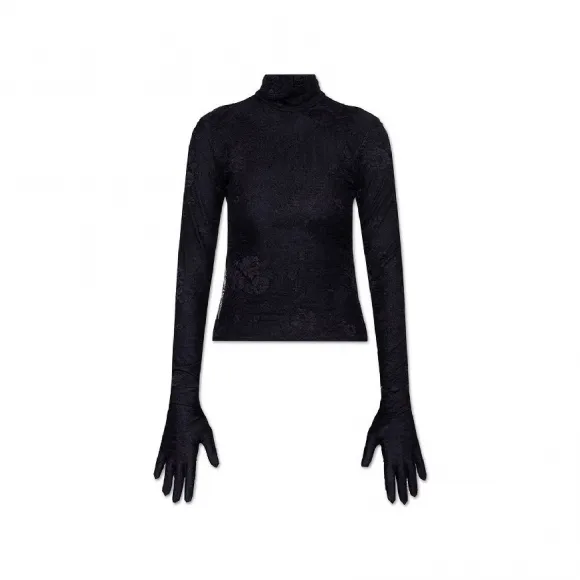 巴黎世家/Balenciaga 黑色 92% 尼龙 8% 弹性纤维 高领衫 702343TWG011000