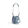 巴黎世家/Balenciaga Le Cagole Xs号牛仔布镶莱茵石水桶包 为 所有 在 蓝色 702431-2109U-4715