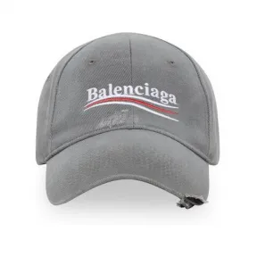 巴黎世家/Balenciaga Women's Political Campaign Cap in Grey 719363410B21290