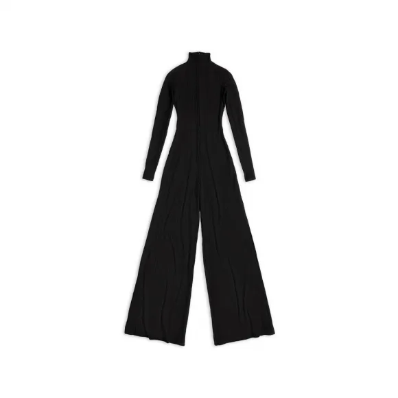 巴黎世家/Balenciaga Women's Turtleneck Overall in Black 720285TEV031000