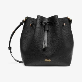 巴利/Bally 黑色拼肤色双面牛皮斜挎水桶包 6227689