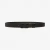 巴利/Bally 黑色二层牛皮纯色可调节双面腰带 6232295