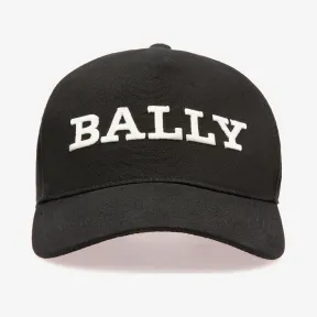 巴利/Bally 男士黑色纯棉棱纹平布棒球帽 6233605