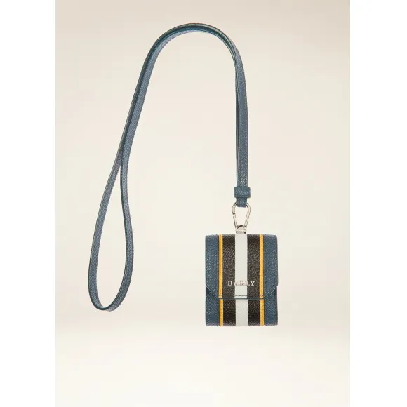 巴利/Bally 男士蓝色 Bearp 皮革 Airpods 保护套 6300003