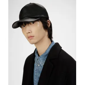 巴利/Bally 男士黑色皮革棒球帽 6302998