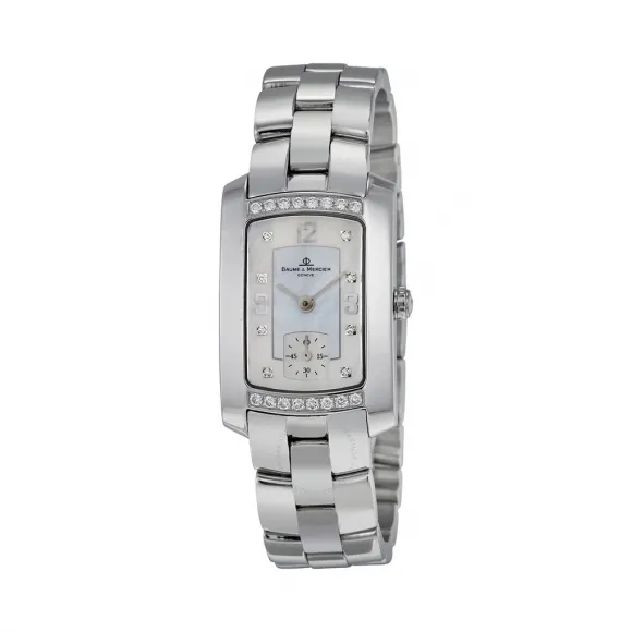 名仕/Baume & Mercier 汉伯顿 Hampton 系列 18K白金 镶钻 石英机芯 女表 BMMOA06991