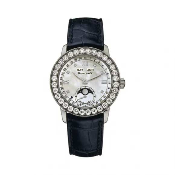 宝珀/Blancpain 莱芒湖 Leman 系列 18k白金 自动机械机芯 女表 2360-1991A-55B