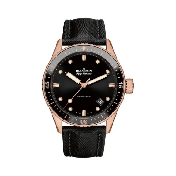 宝珀/Blancpain Fifty Fathoms 五十噚系列 玫瑰金 自动机械机芯 男表 5000-36S30-B52-A