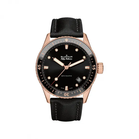 宝珀/Blancpain Fifty Fathoms 五十噚系列 Sedna金 自动机械机芯 男表 5000-36S30-B52