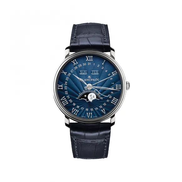 宝珀/Blancpain Villeret系列 白色金表壳 自动机械机芯 男表 6654-1529-55B