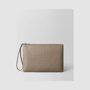 葆蝶家/Bottega Veneta 石灰色编织小羊皮收纳包 442242V001O2304
