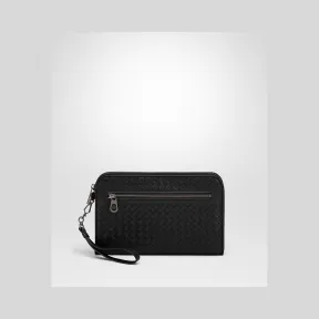 葆蝶家/Bottega Veneta 黑色INTRECCIATO编织收纳包 493190V46511000