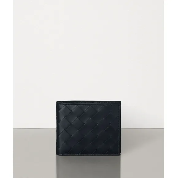 葆蝶家/Bottega Veneta 午夜蓝 双折钱包，配有零钱袋 605722-VCPQ4-4202