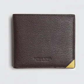 葆蝶家/Bottega Veneta 暗黑色、玉米黄 双折钱包，配有零钱袋 630352-VA971-2211