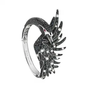 宝诗龙/Boucheron Cypris 黑色蓝宝石天鹅手镯 JBT00588M