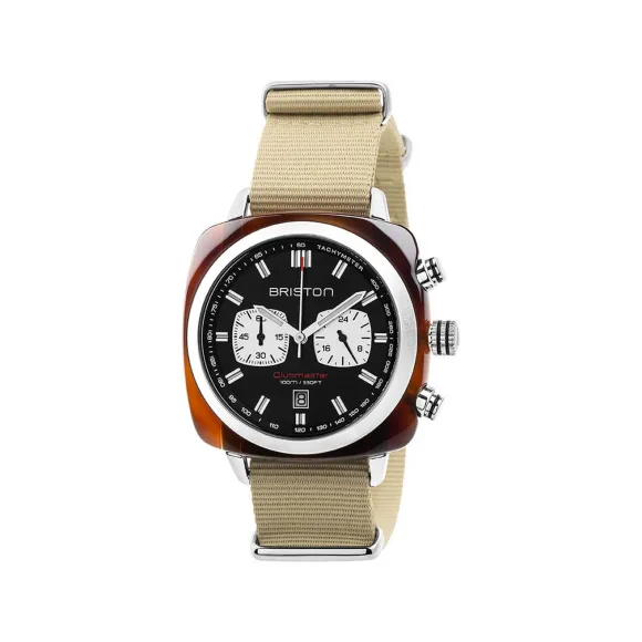 布里斯顿/briston 42 x 42 MM 醋酸酯 玳瑁纹 石英机芯 男表 17142.SA.TS.1.NK