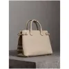 博百利/Burberry 女士 The Banner - 中号 House 格纹拼皮革班纳手袋 (石灰岩色) 40202831