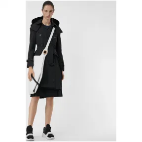 博百利/Burberry 女士 可拆式连帽塔夫绸 Trench 风衣 (黑色) 40624611