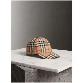 博百利/Burberry  Vintage 格纹棒球帽 (古典黄色)  40736891