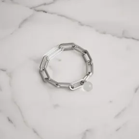 博百利/Burberry 女士 玻璃吊饰镀钯金链式手链 (钯金色) 40747561