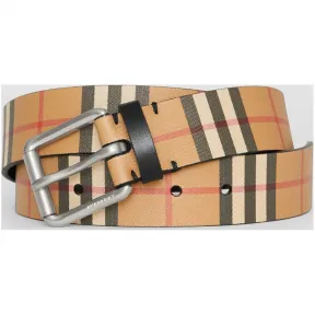 博百利/Burberry 男士 Vintage 格纹皮带 (黑色) - 男士  40748241